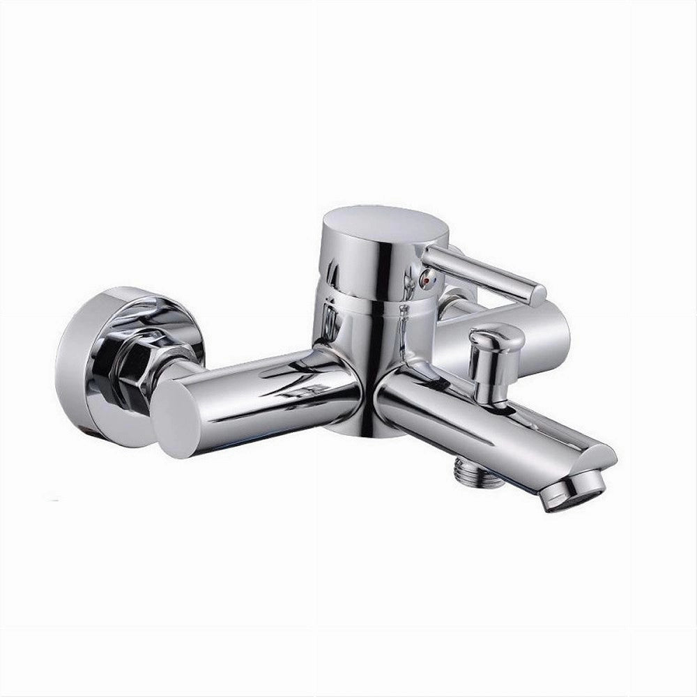 Trade Shop - Rubinetto Bagno Moderno Cromato Lucido Miscelatore Orientabile Per Vasca 87390 -