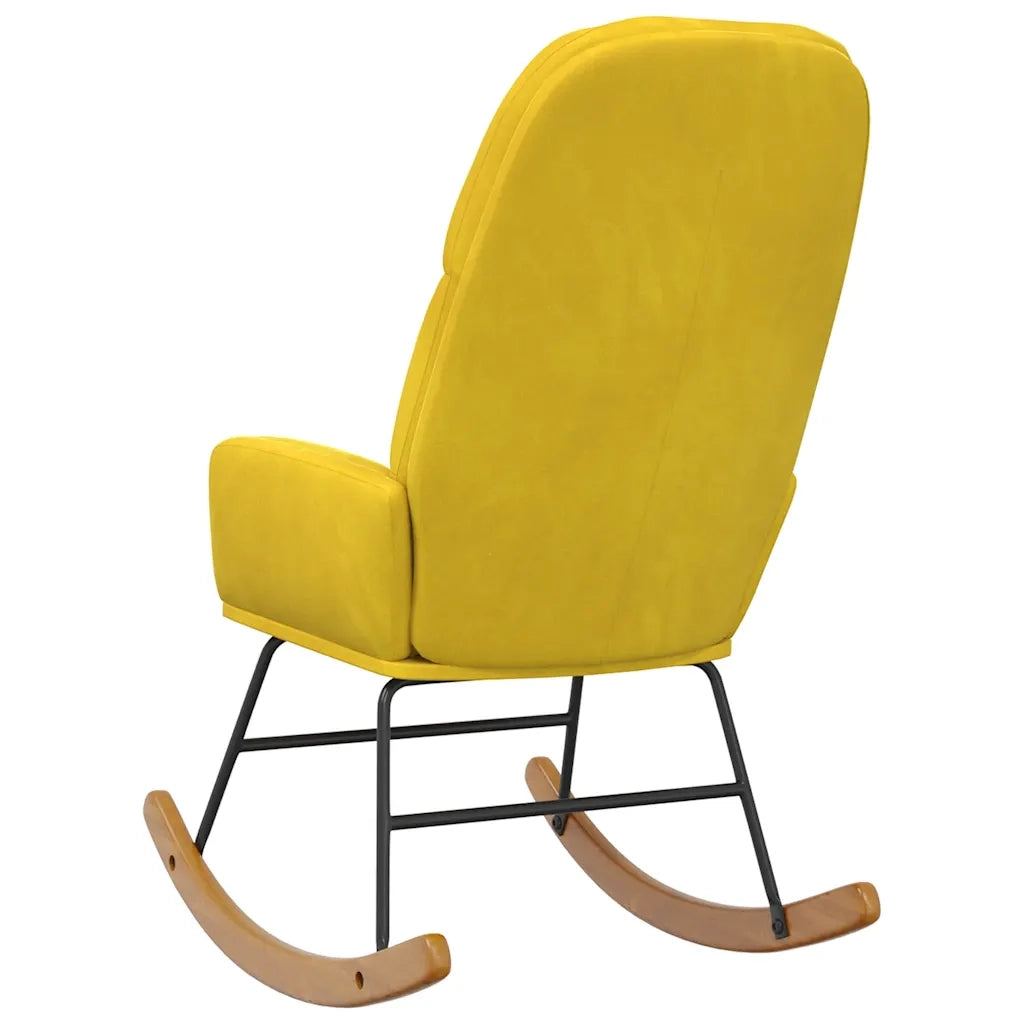 Sedia a Dondolo Gialla in Velluto 4102628