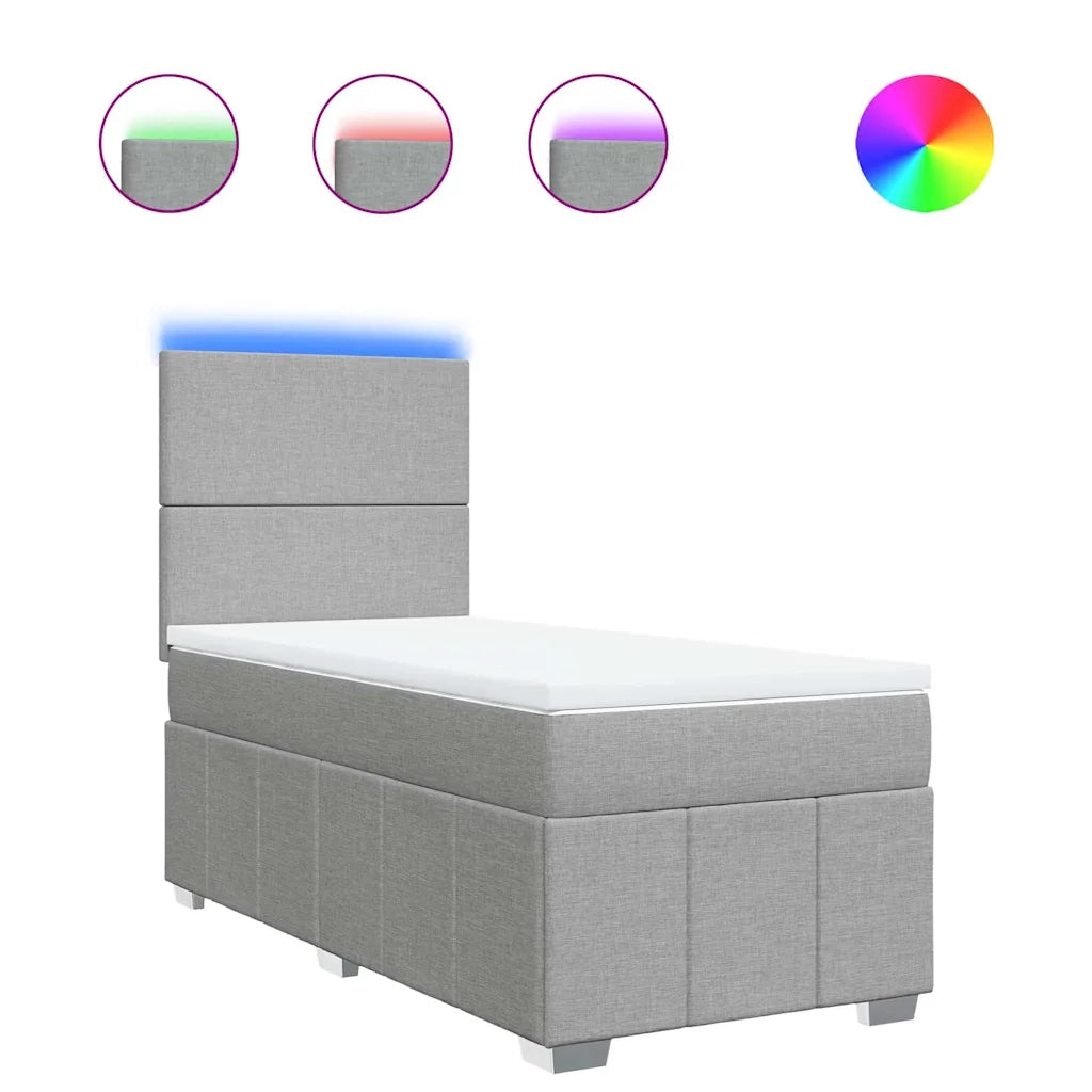 Giroletto a Molle con Materasso Grigio Chiaro 80x200 cm Tessuto 3293788