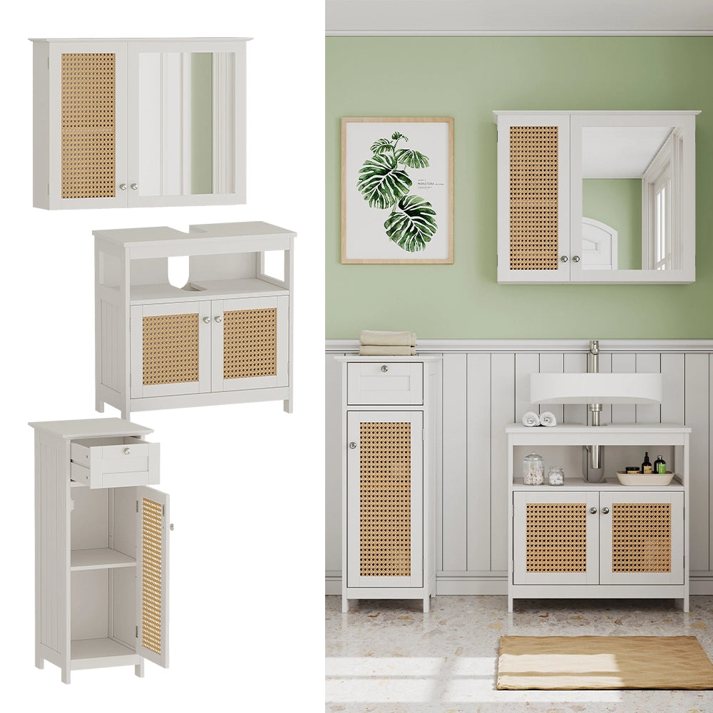 Vicco Set di mobili da bagno Bianco 3 parti, con mobile midi