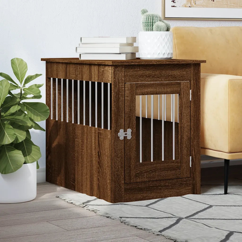 Gabbia Cani Arredamento Rovere Marrone 55x80x68cm Multistrato 838329