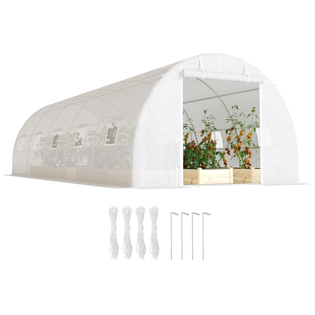 Serra Tunnel da Giardino 8x3x2m ¨C Xylo ¨C 12 Finestre PE 140g/m2 Bianco