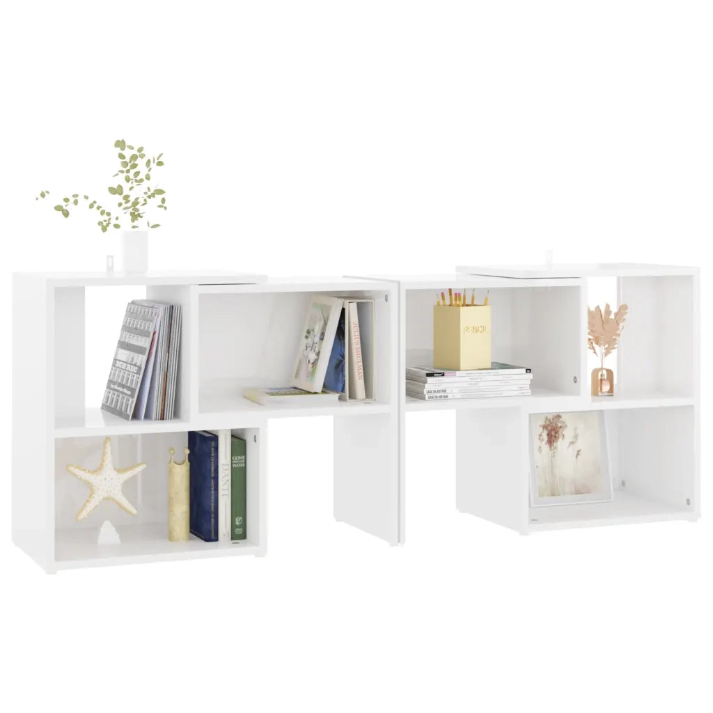 Mobile Porta TV-Credenza TV Bianco Lucido 104x30x52 cm in Legno Multistrato