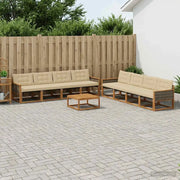 Set di divani da esterno con cuscino 9 pcs Naturale e Beige