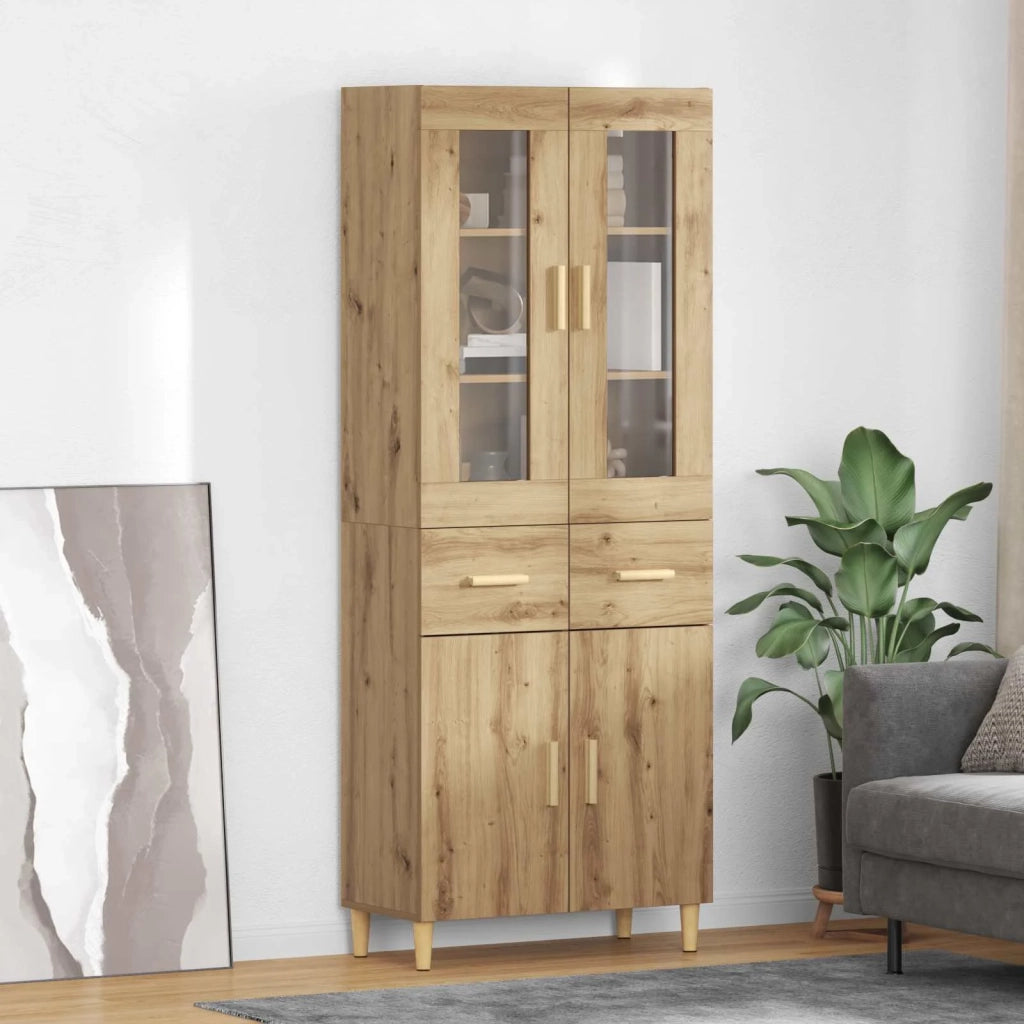 Credenza con Cassetto-Buffet-Armadio da cucina Rovere artigianale 69,5 x 34 x 180 cm 775658