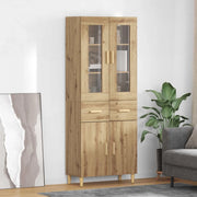 Credenza con Cassetto-Buffet-Armadio da cucina Rovere artigianale 69,5 x 34 x 180 cm 775658