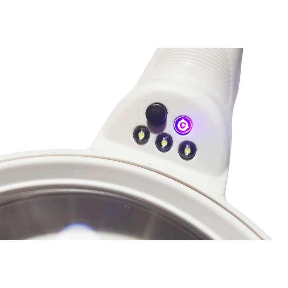 Trade Shop - Lente Di Ingrandimento 4x Da Lettura Lavoro 3 Led Luce Bianca Focale 125mm -