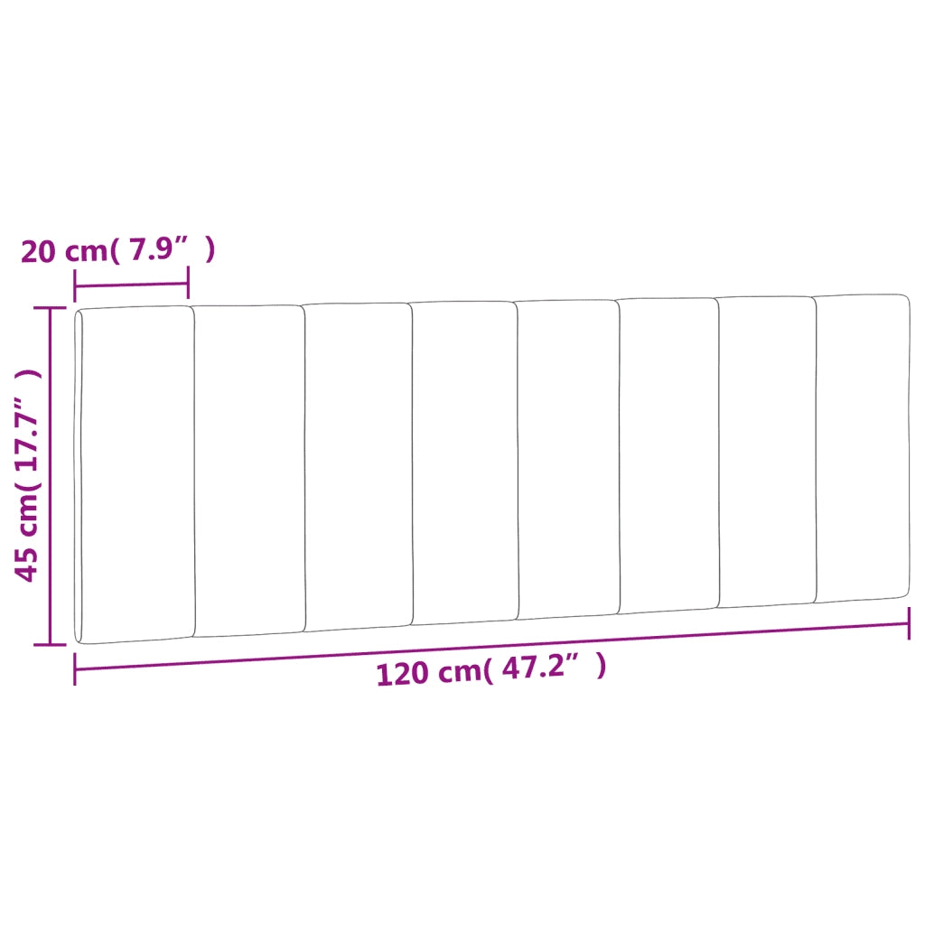 Cuscino Testiera Hanko Grigio Chiaro 120 cm in Velluto CFW8462130