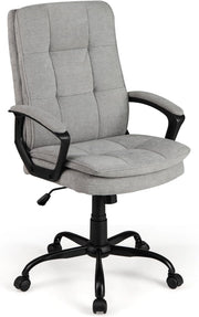 Sedia da Ufficio Ergonomica Regolabile in Altezza, Poltrona da Computer Traspirante con Ruote, Sedia da Scrivania Girevole, con Braccioli, per PC per Studio, Ufficio, Sala Giochi