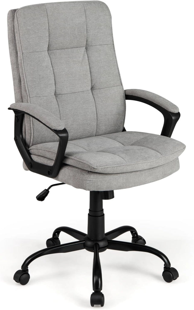 Sedia da Ufficio Ergonomica Regolabile in Altezza, Poltrona da Computer Traspirante con Ruote, Sedia da Scrivania Girevole, con Braccioli, per PC per Studio, Ufficio, Sala Giochi
