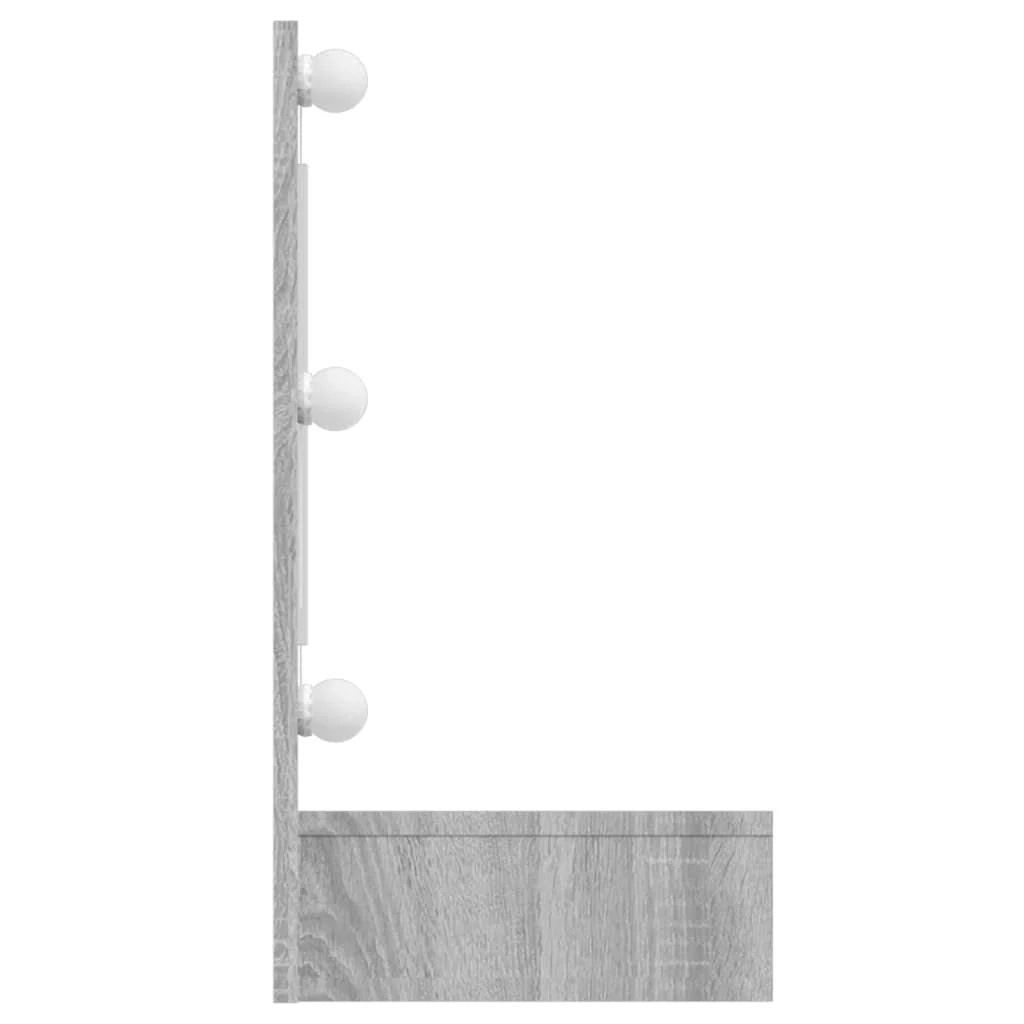 Armadio a specchio con illuminazione a LED 90 x 31,5 x 62 cm grigio 02_0006679