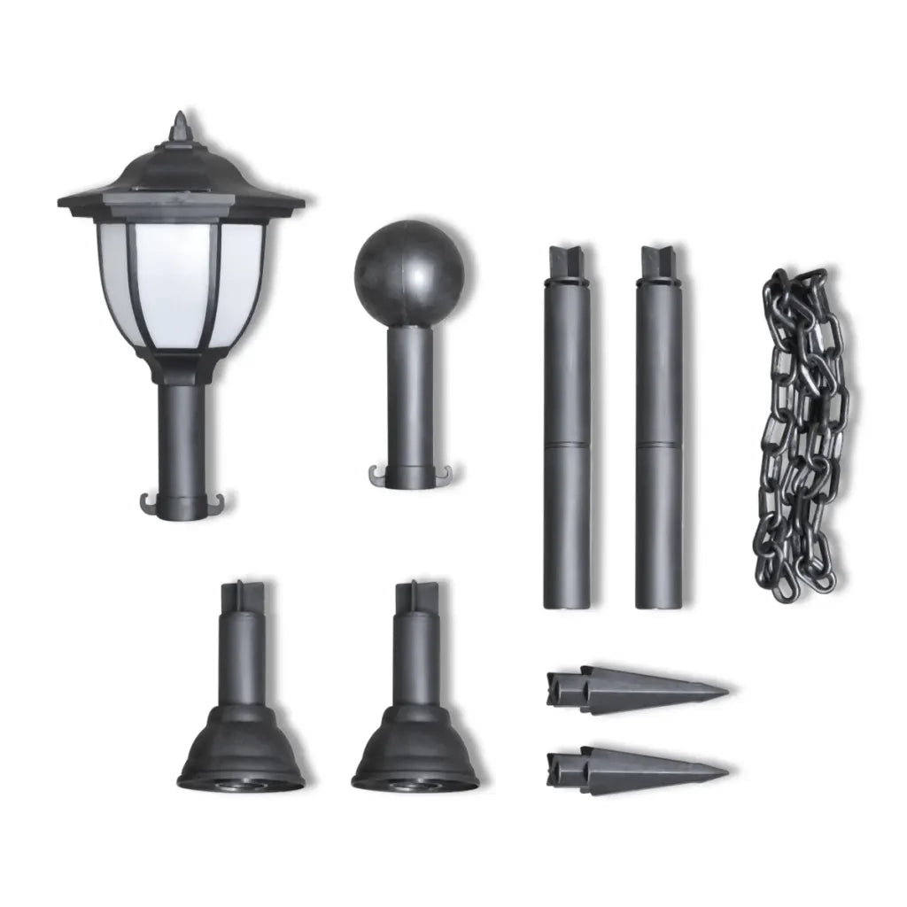 Set Recinzione a Catena con 2 Lampioncini a LED e 2 Paletti CFW6587182