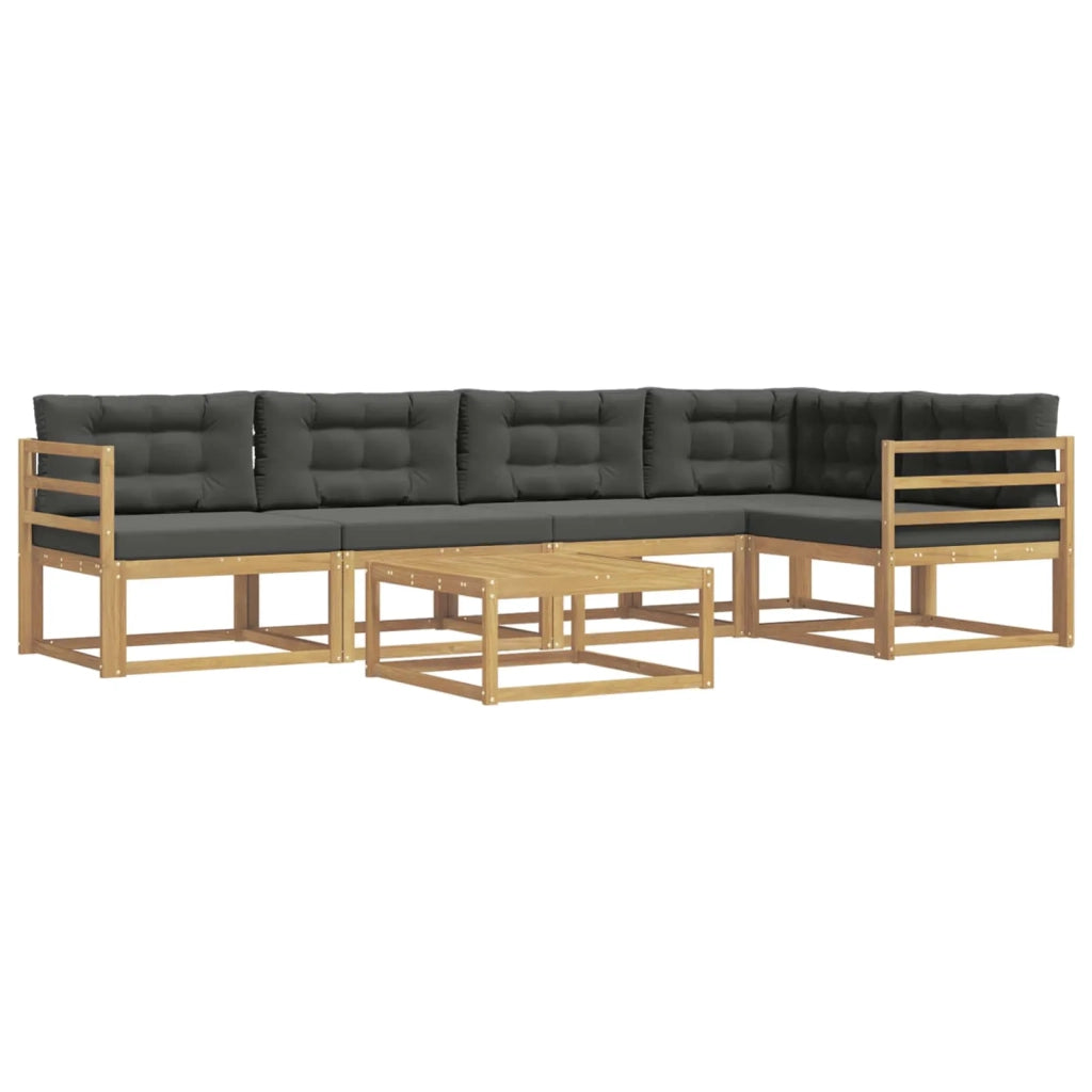 Set di divani da esterno 6 pz Bianco e Antracite Poliestere 3386466