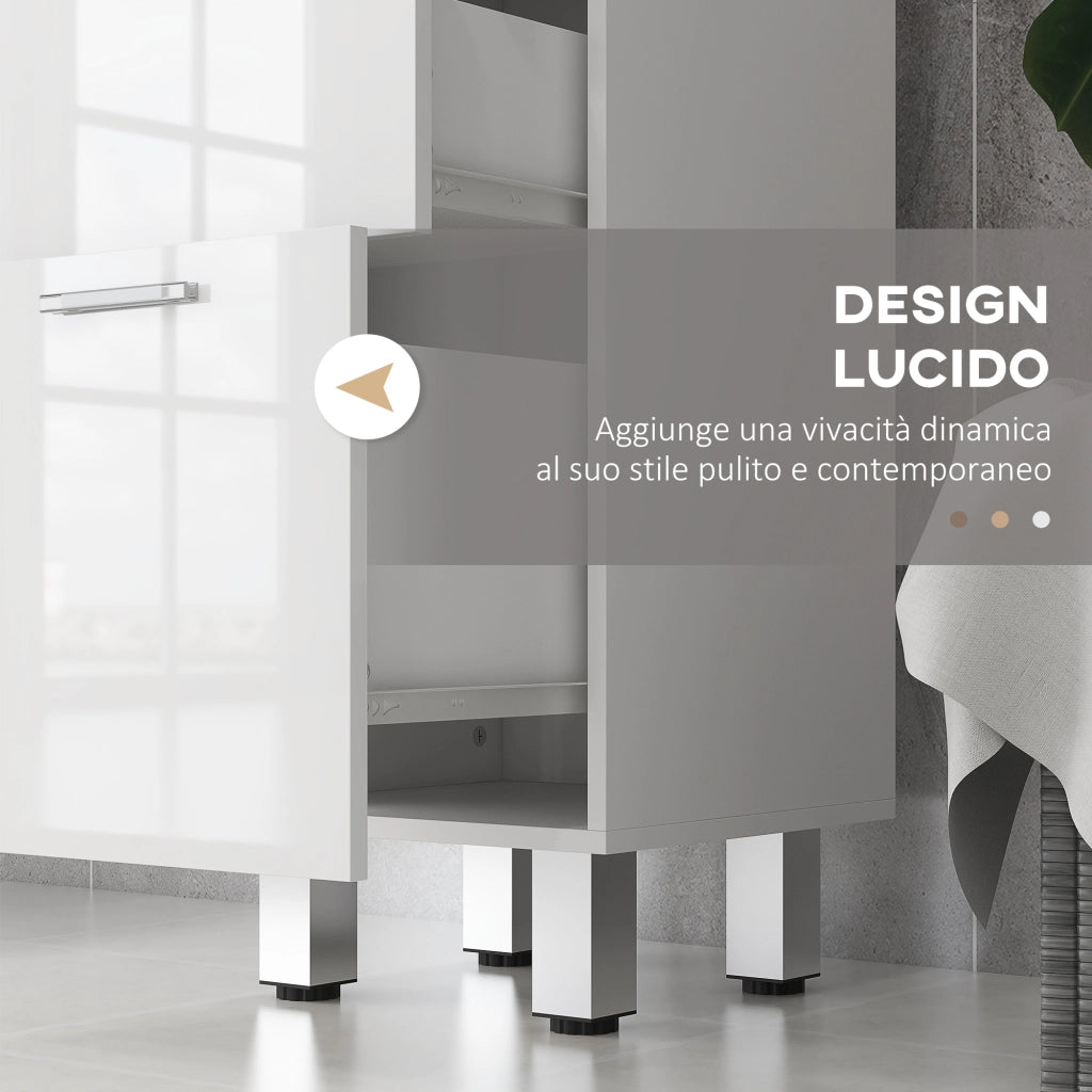 Mobiletto Bagno con Cassetti ¨C zephmum ¨C Truciolato Bianco 30x30x93 cm