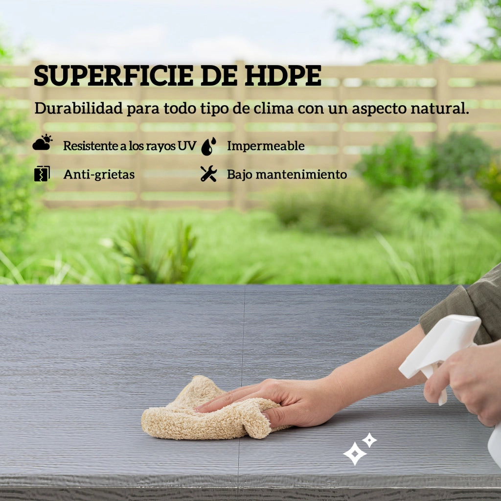 Set Tavolo e Sedie da Giardino Pieghevole ¨C zephmum ¨C Grigio 4 Pezzi