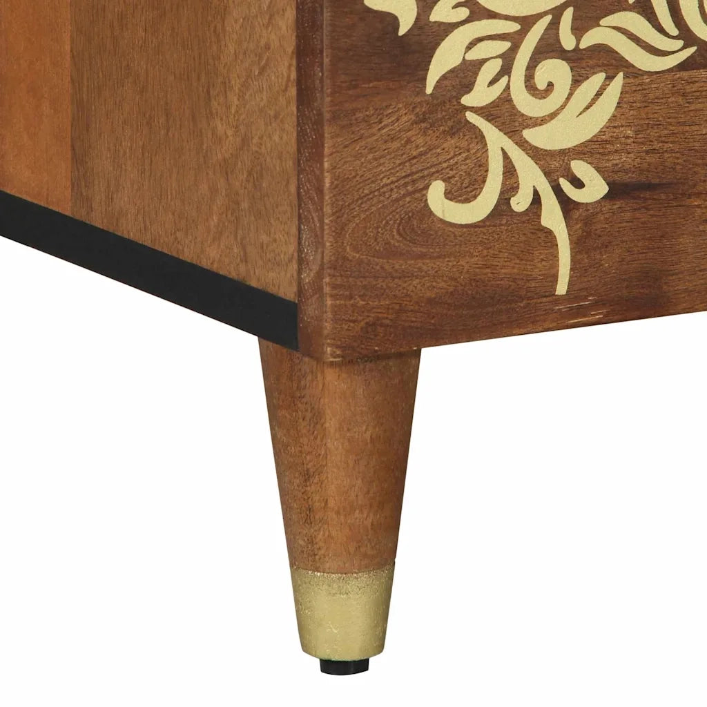 Comodino con porta con cassetto Marrone miele 50 x 33 x 60 cm 4018744