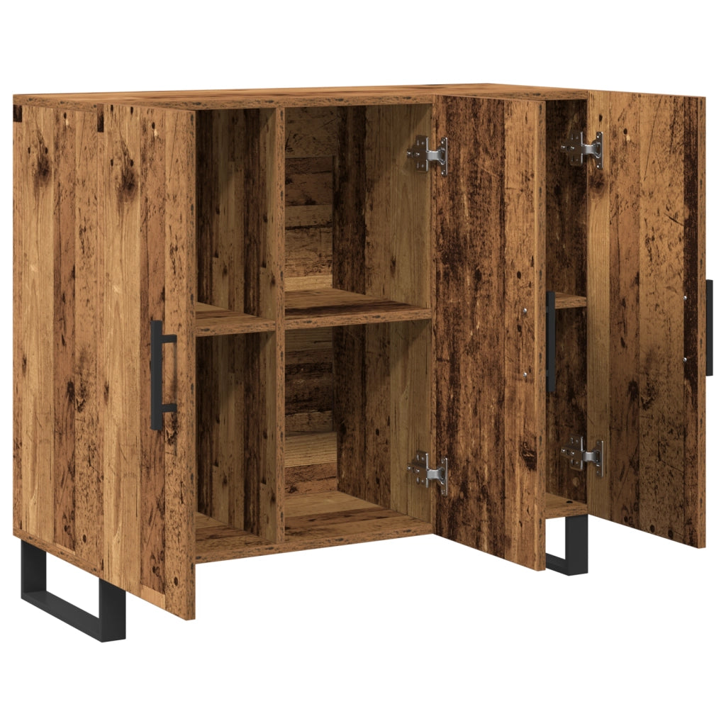 Mobile con 3 Ante in Legno Vecchio 90x34x80 cm in Legno Ingegnerizzato