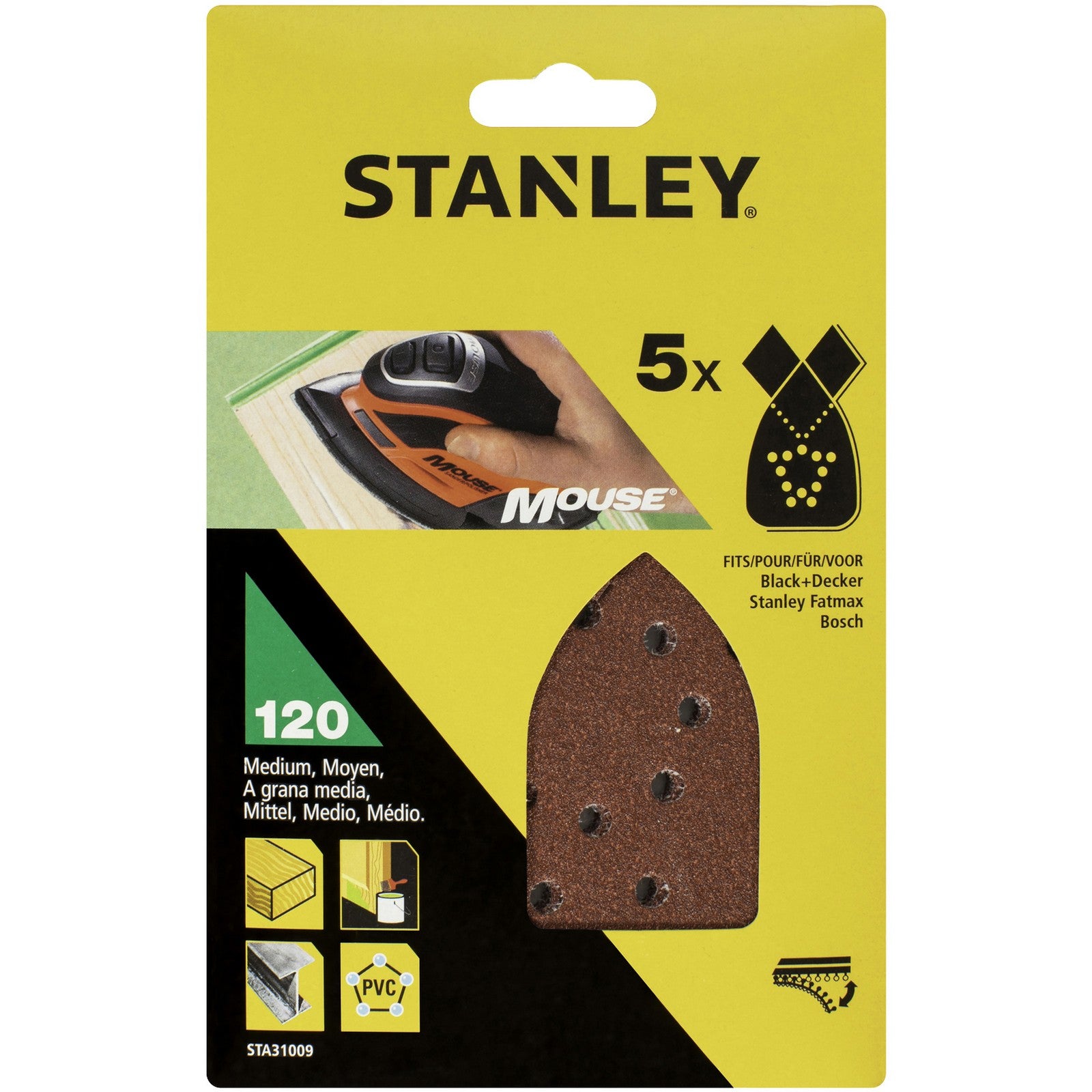 piranha/stanley x31009 5 fogli velcro x mouse gr.120 cod:ferx.6350