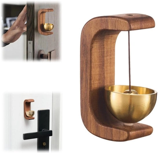 Campanello di Entrata con Magnete per Negozio e Casa, Gong in Legno per Interno e Esterno