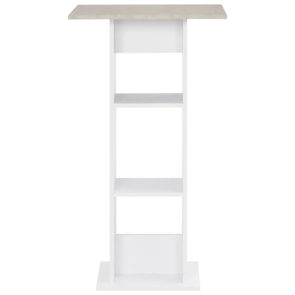 Tavolo da Bar Bianco e Cemento 60x60x110 cm 280208