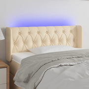 Testiera a LED Crema 93x16x78/88 cm in Tessuto