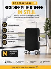 Elastica per valigia in stoffa riscattabile da 24 pollici - Copertura per valigia in tessuto elastico - Copertura per borsa di viaggio - Copertura per valigia in tessuto resistente ai graffi - Accessorio per viaggiatore per vacanze e voli - Nero