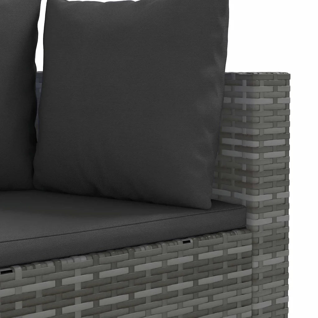 Set Divano da Giardino 6 pz con Cuscini Grigio in Polyrattan 3308418