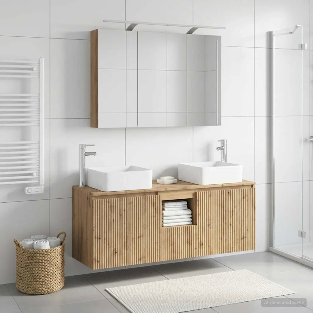 Set di Armadi da Bagno 4 pz Rovere Artigianale