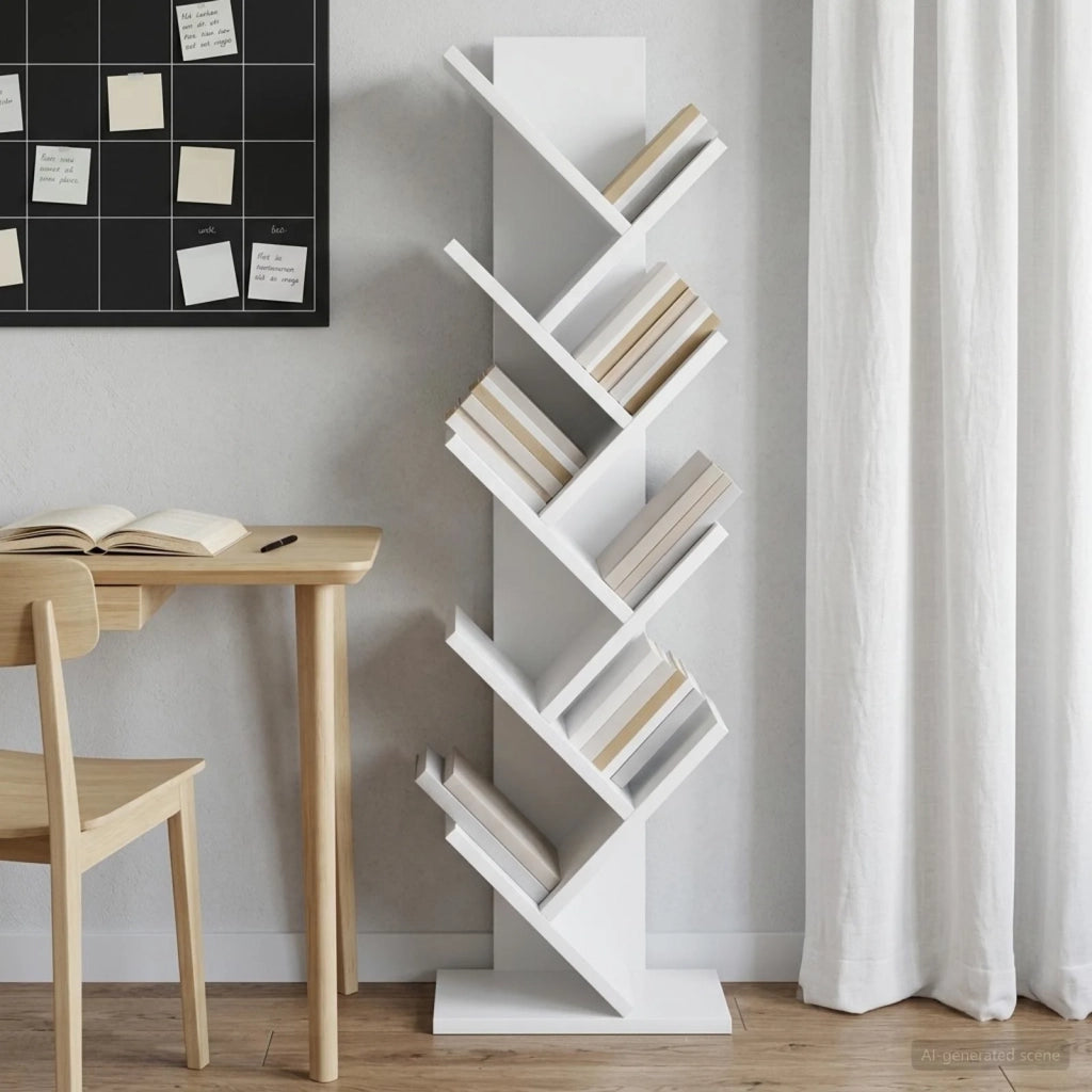 Scaffale per Libri a Forma di Albero 6 Ripiani 30 x 18 x 100 cm 8012372