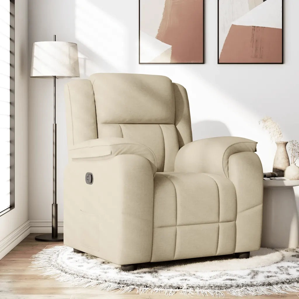 Divano Sedia-Poltrona Reclinabile in Tessuto Crema 158249