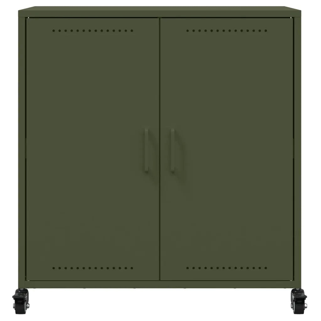 Credenza-Buffet-Armadio da cucina Verde Oliva 68x39x72 cm in Acciaio