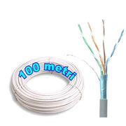 Trade Shop - Cavo Di Rete Lan Ethernet Cat 6 Schermato Utp Da 100mt Per Videeosorveeglianza -