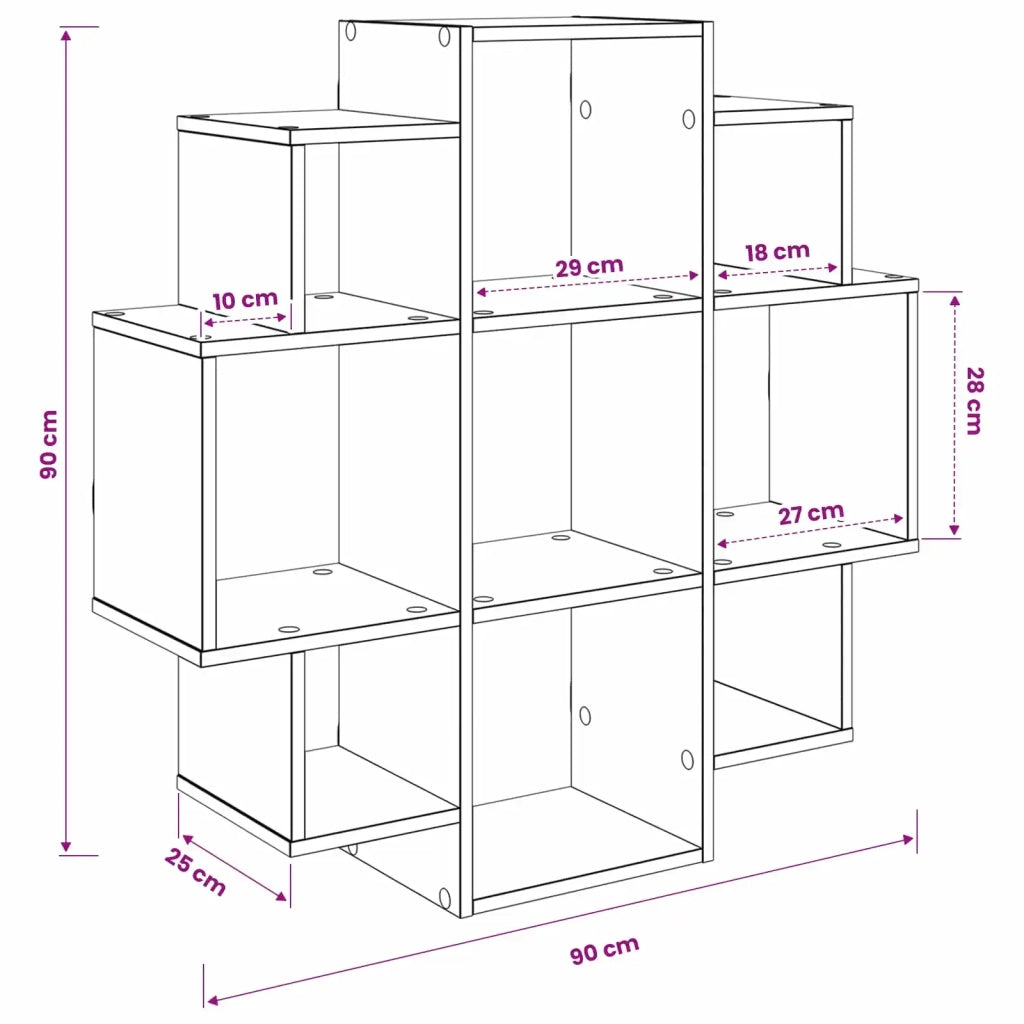 Scaffale da parete Rovere Sonoma 90 x 25 x 90 cm 8012174