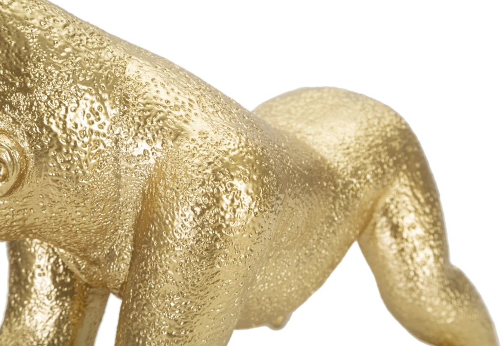 Statua Gorilla 24,3x13,9x22,8 cm in Poliresina Oro