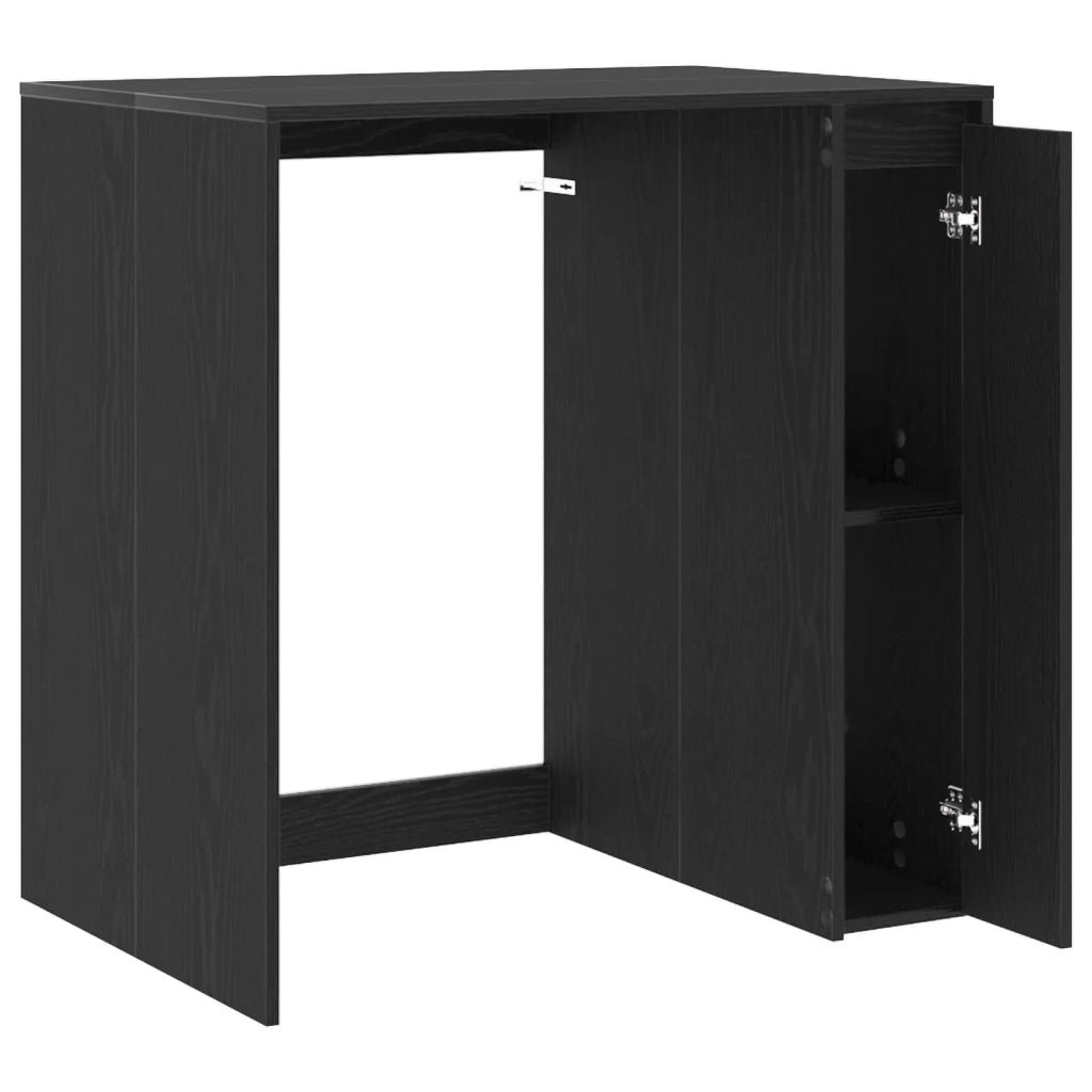 Mobiletto per lavatrice con porta Rovere Nero 87 x 60 x 89 cm 8006801