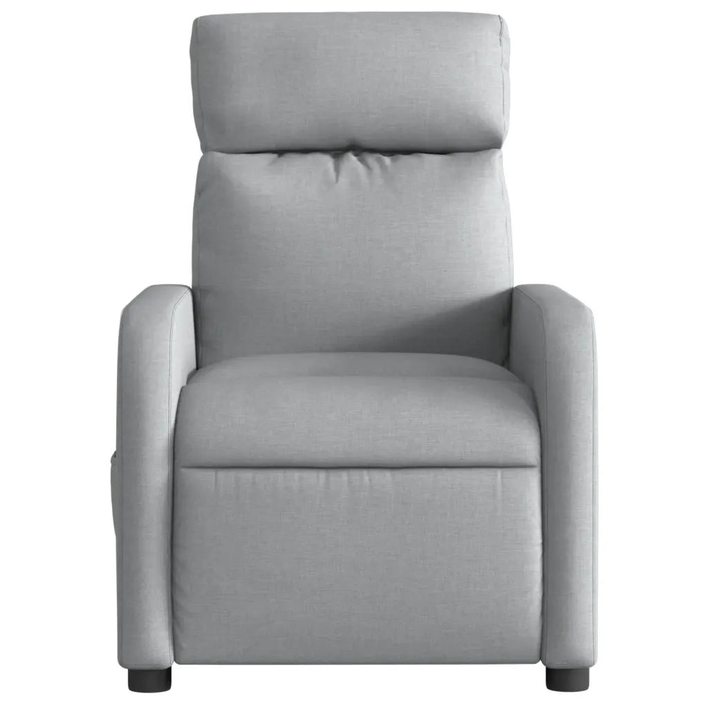 Divano Sedia-Poltrona Reclinabile Massaggio Elettrica Grigio Chiaro Tessuto 155286