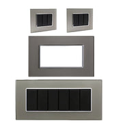 Trade Shop - Placca Cristal 3m 4m 6m Titanio Effetto Vetro Compatibile Con Bticino Axolute -