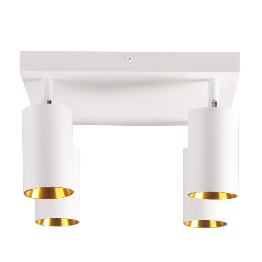 Plafoniera quadrata 4xGU10 bianca oro Polux Maribel