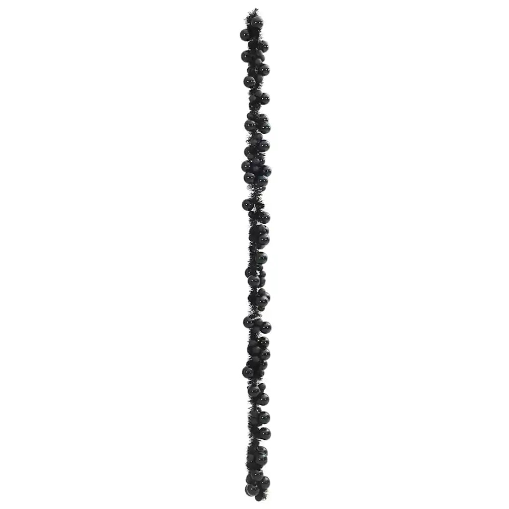Ghirlanda di Palline di Natale Nero 186 cm Polistirolo