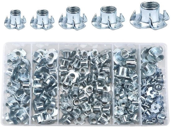 Assortimento di viti a quattro denti con filettatura, viti a testa e viti a espansione - per jaloezie, mobili in legno, supporti e cassetti - 151 pezzi (M4/M5/M6/M8/M10)
