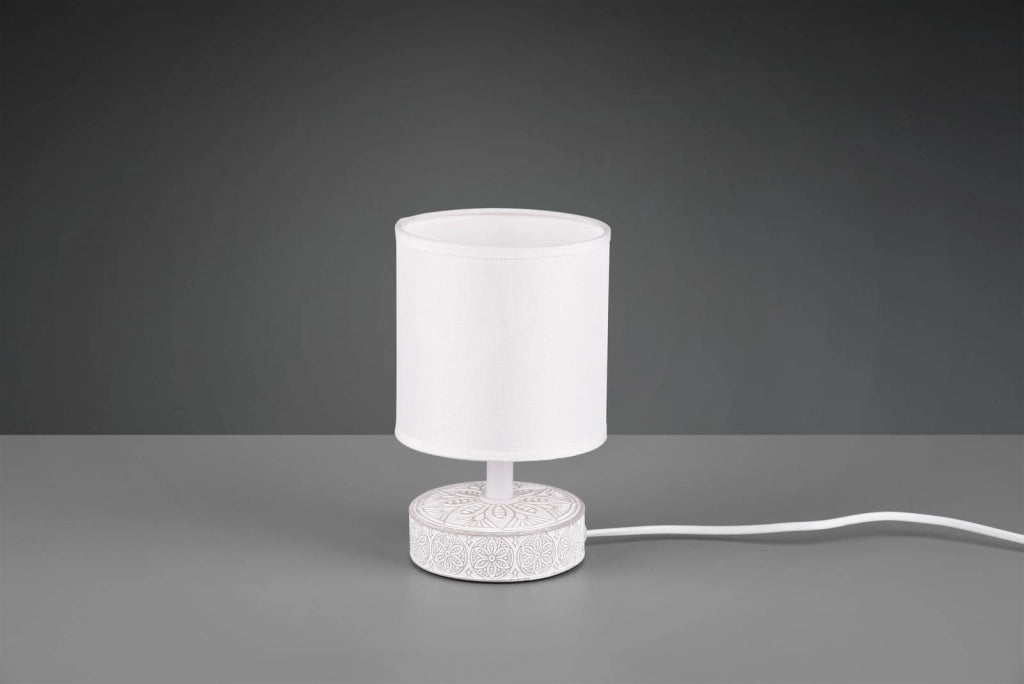 Lampada da tavolo MARIE bianca ceramica tessuto E14 RL