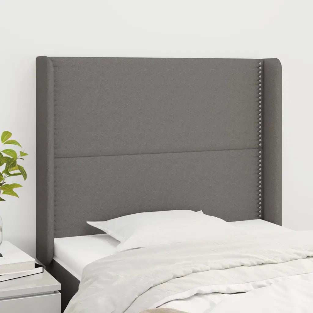 Testiera ad Orecchio Grigio Scuro 93x16x118/128 cm in Tessuto 3119423