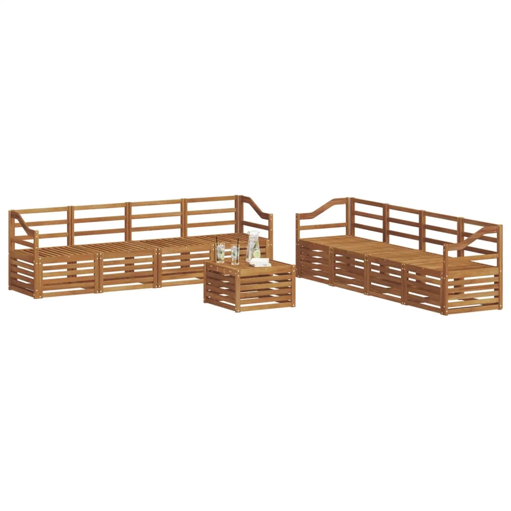 Set divani 9 pcs Naturale Legno di Acacia Massello 3374584