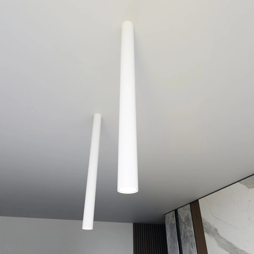 Lampada a sospensione Tecno in acciaio bianco