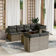 Set Divano da Giardino 8 pz con Cuscini Grigio in Polyrattan 3266410