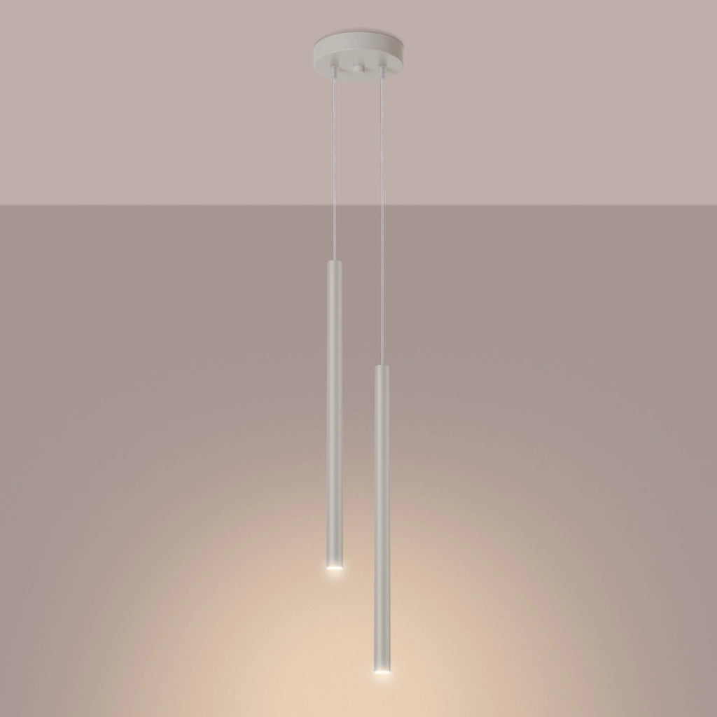 Lampada a sospensione moderna beige Ø15 doppia 2xG9 VELINO