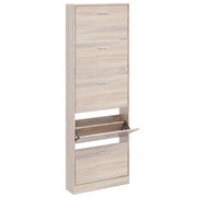 Scarpiera-Scaffale per scarpe in Legno Effetto Rovere con 5 Scomparti