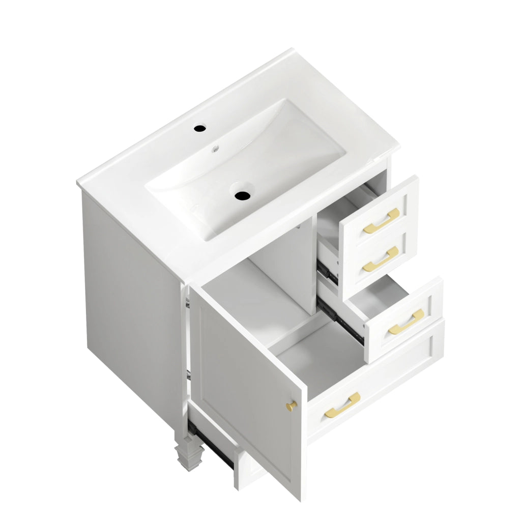 Armadietto da Bagno con Cassetti ¨C MINIMAL ¨C Bianco, 75 cm