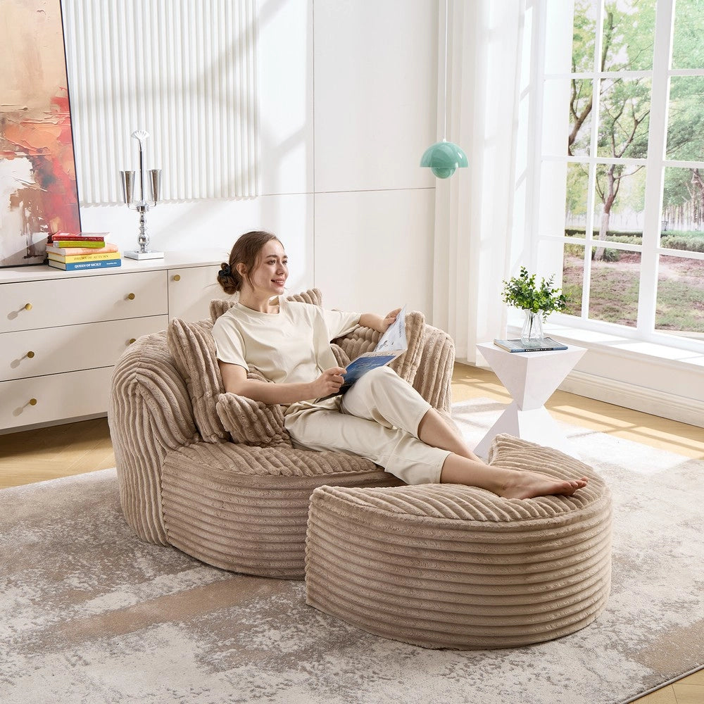 Divano letto ¨C Minimal ¨C tessuto imbottito con pouf