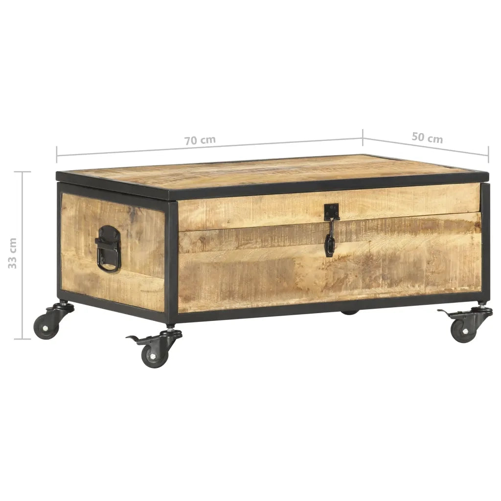 Tavolino da CaffÃ¨ 70x50x33 cm in Legno Massello di Mango cod mxl 18717